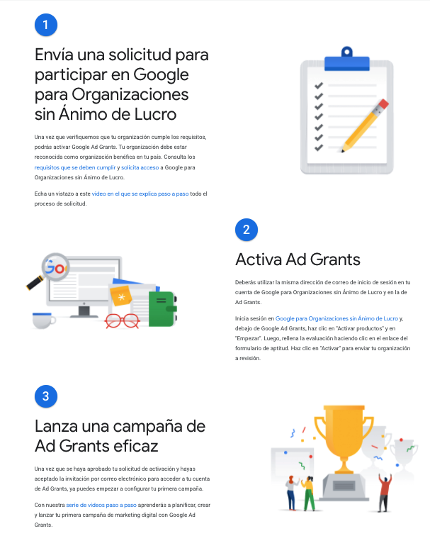 Pasos de Google Ad Grants
