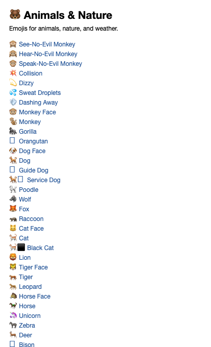 Emojipedia. Categoría Interior